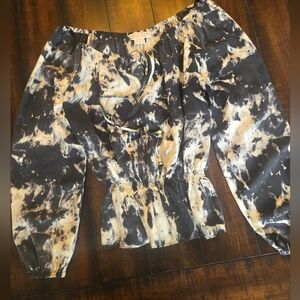 Michael Kors Off The Shoulder Silk Top